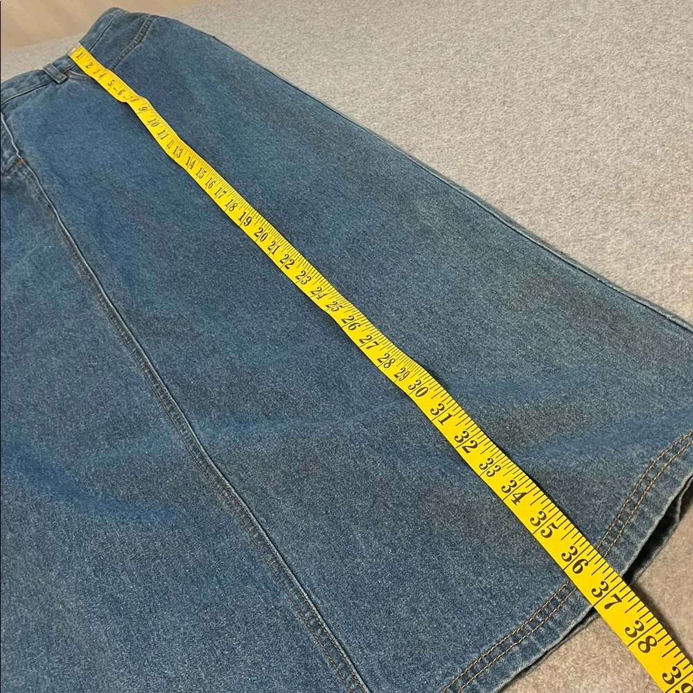 Vintage Y2K Denim Maxi Skirt Size 10 Cotton Western Country Minimalist Capsule